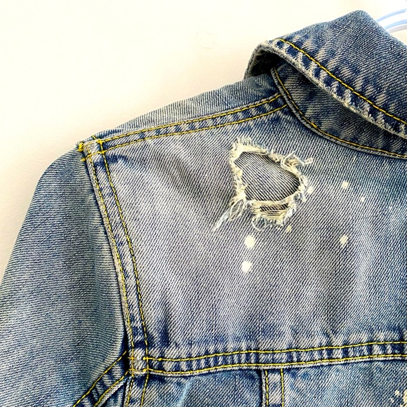 Cropped Denim Jacket Distressed Small by Brody Jeans - Picture 5 of 12
